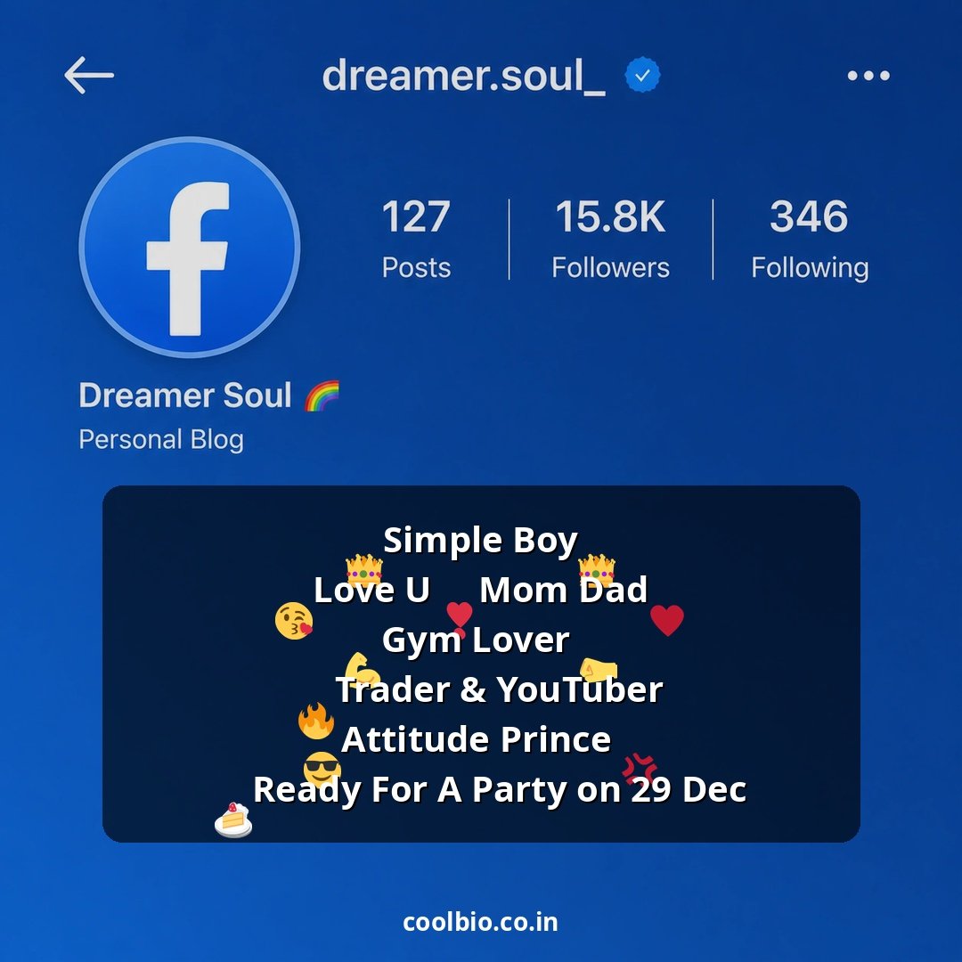 facebook bio for boys