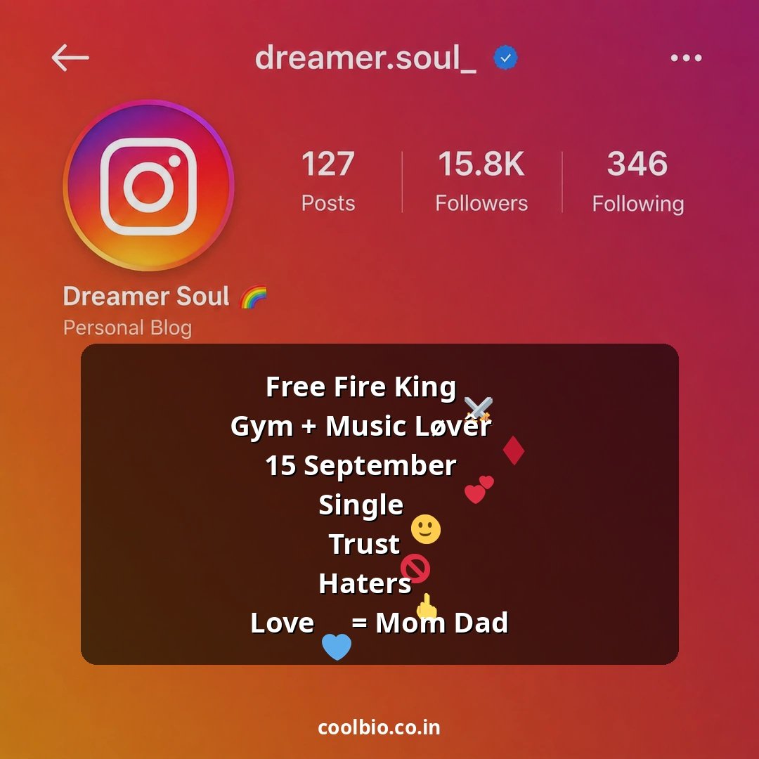 free fire bio for instagram