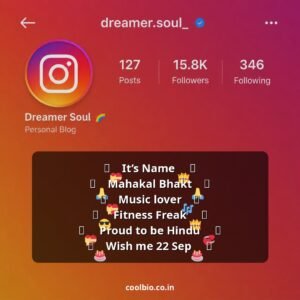 hindu bio for instagram